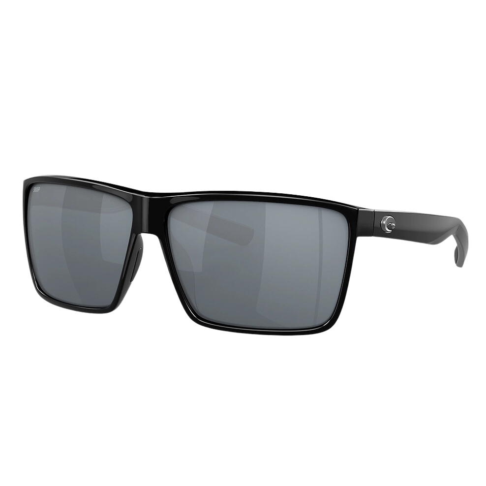 Costa Rincon Polarized Sunglasses in Shiny Black with Grey Silver Mirror 580P